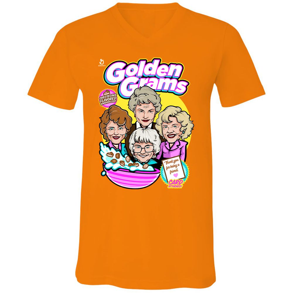Unisex V-Neck T-Shirt - XWPW415Q - Orange - 11