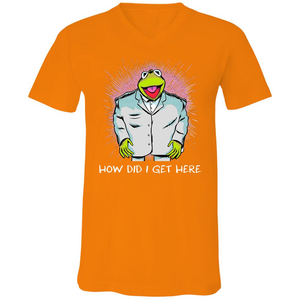 Unisex V-Neck T-Shirt - RMLZ74XY - Orange - 11