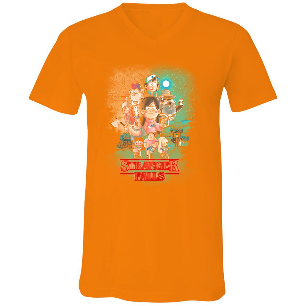 Unisex V-Neck T-Shirt - JCPJSFLS - Orange - 11