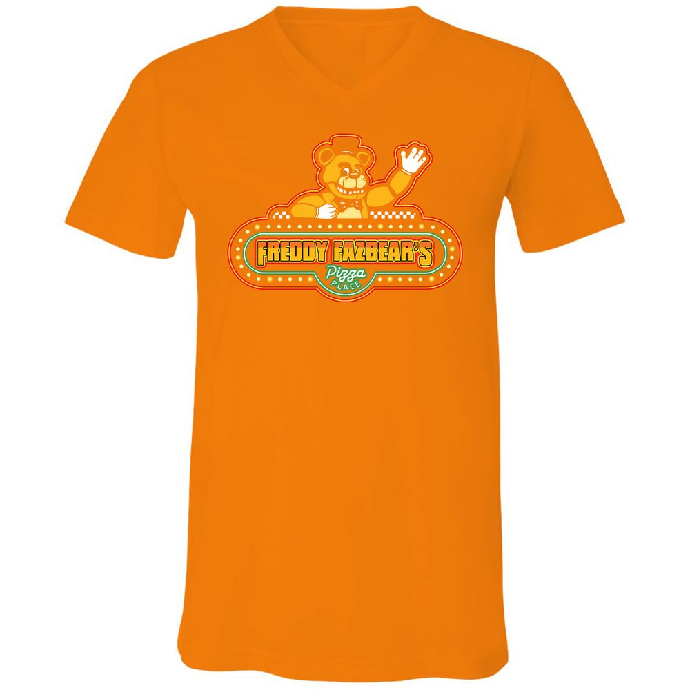 Unisex V-Neck T-Shirt - 1QRD4ADX - Orange - 11