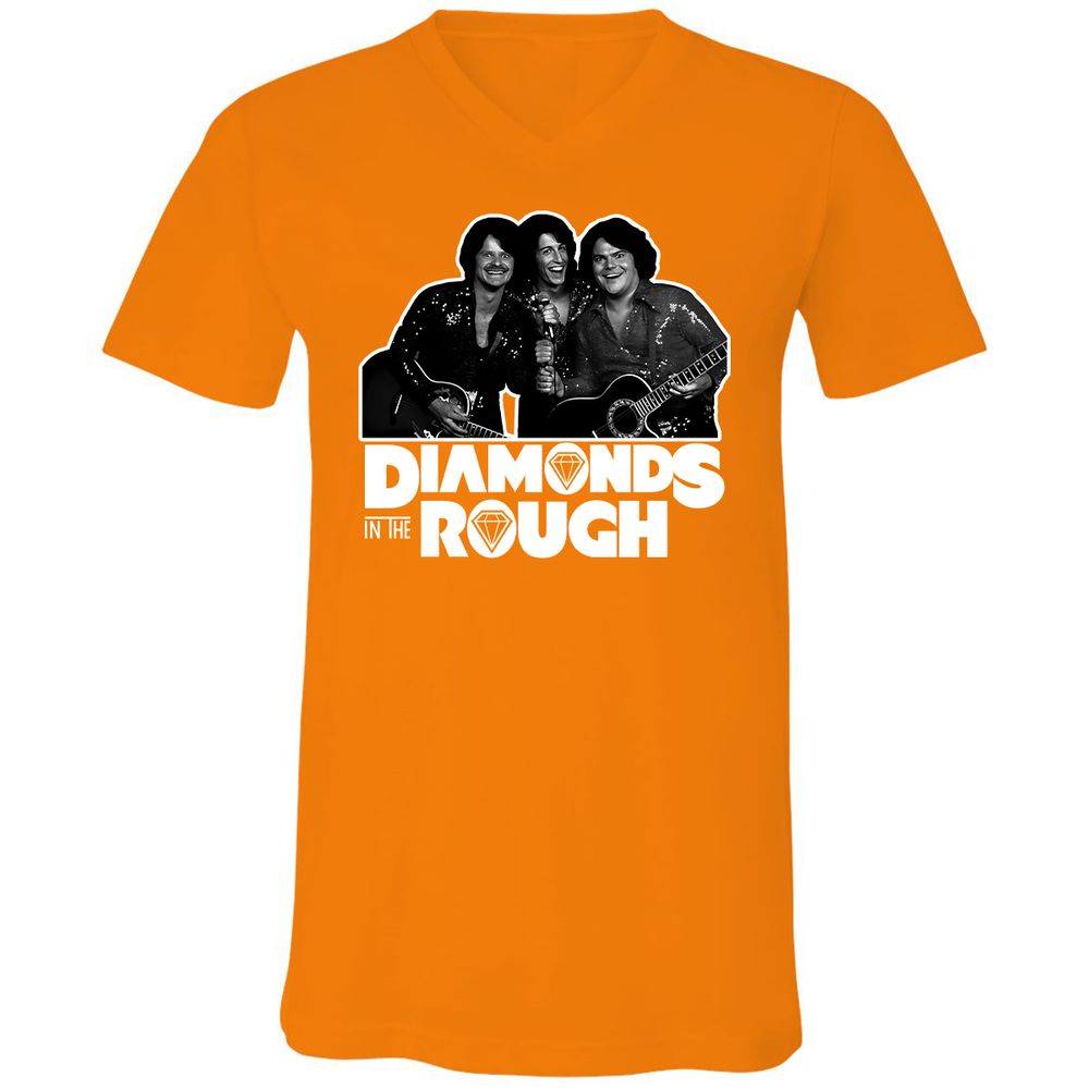 Unisex V-Neck T-Shirt - ZE7E2WJS - Orange - 11