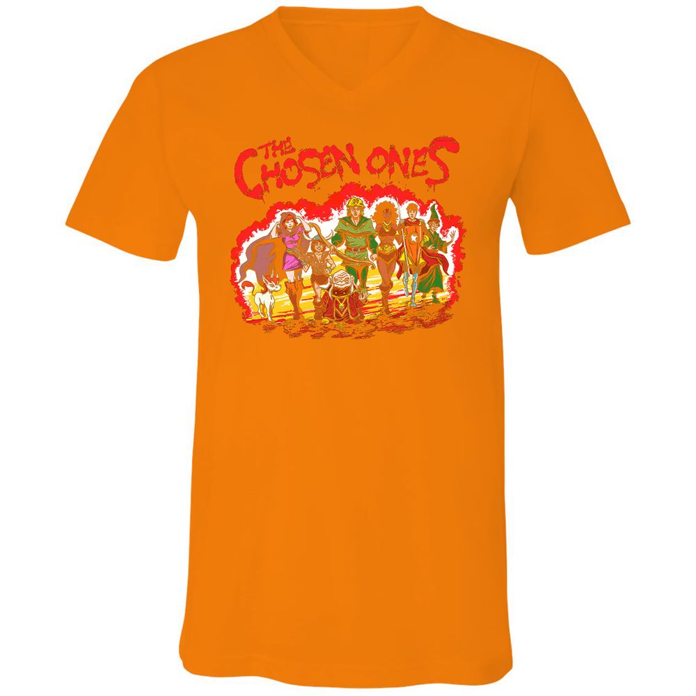 Unisex V-Neck T-Shirt - 2YPKRGYV - Orange - 11