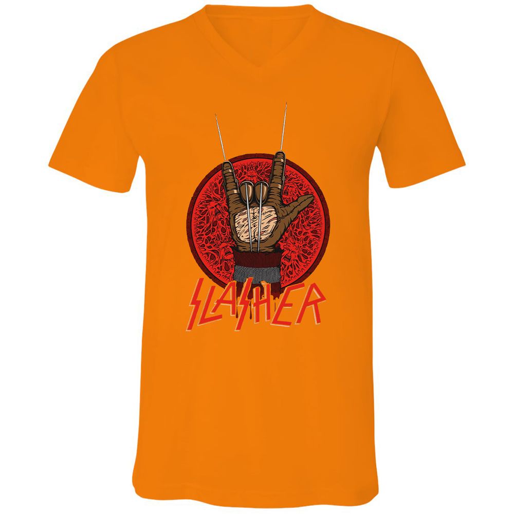 Unisex V-Neck T-Shirt - NNN8QQPU - Orange - 11
