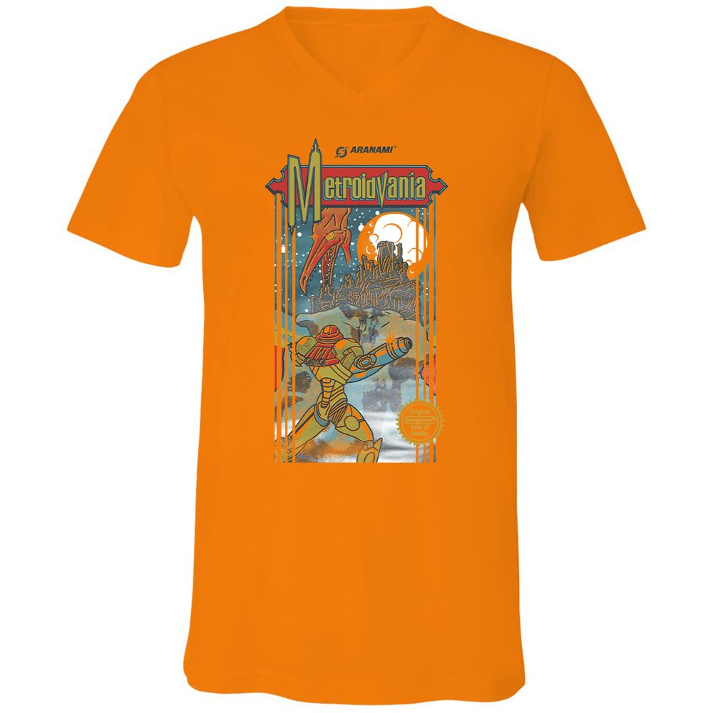 Unisex V-Neck T-Shirt - M2JGYAL6 - Orange - 11