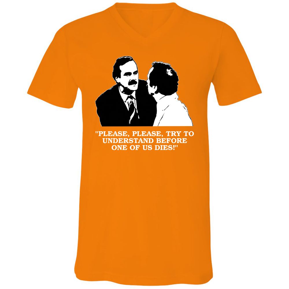 Unisex V-Neck T-Shirt - C82D5U26 - Orange - 11