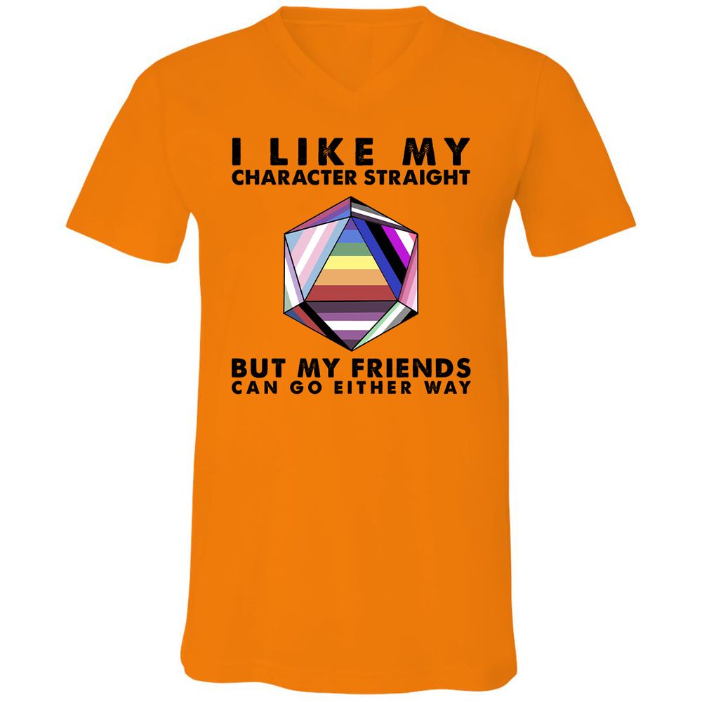 Unisex V-Neck T-Shirt - 4HDC5334 - Orange - 11