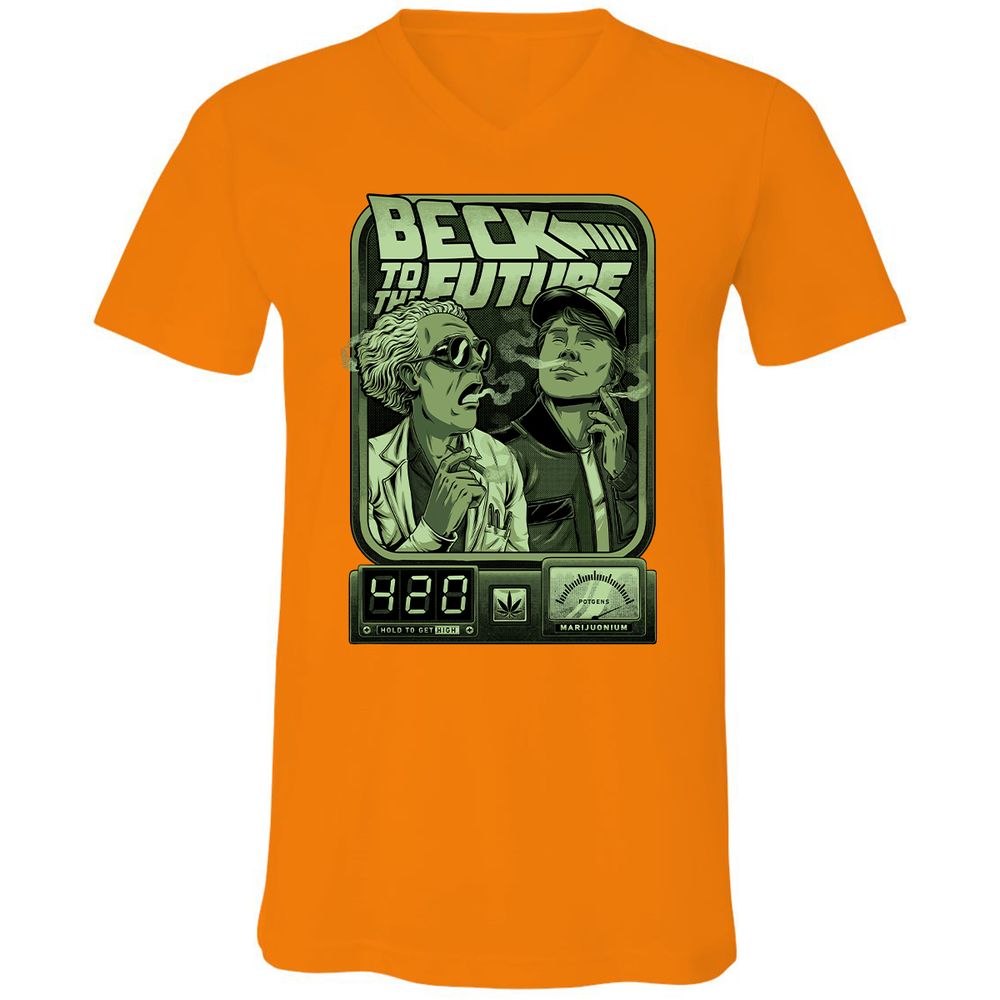 Unisex V-Neck T-Shirt - JW7P7JHN - Orange - 11