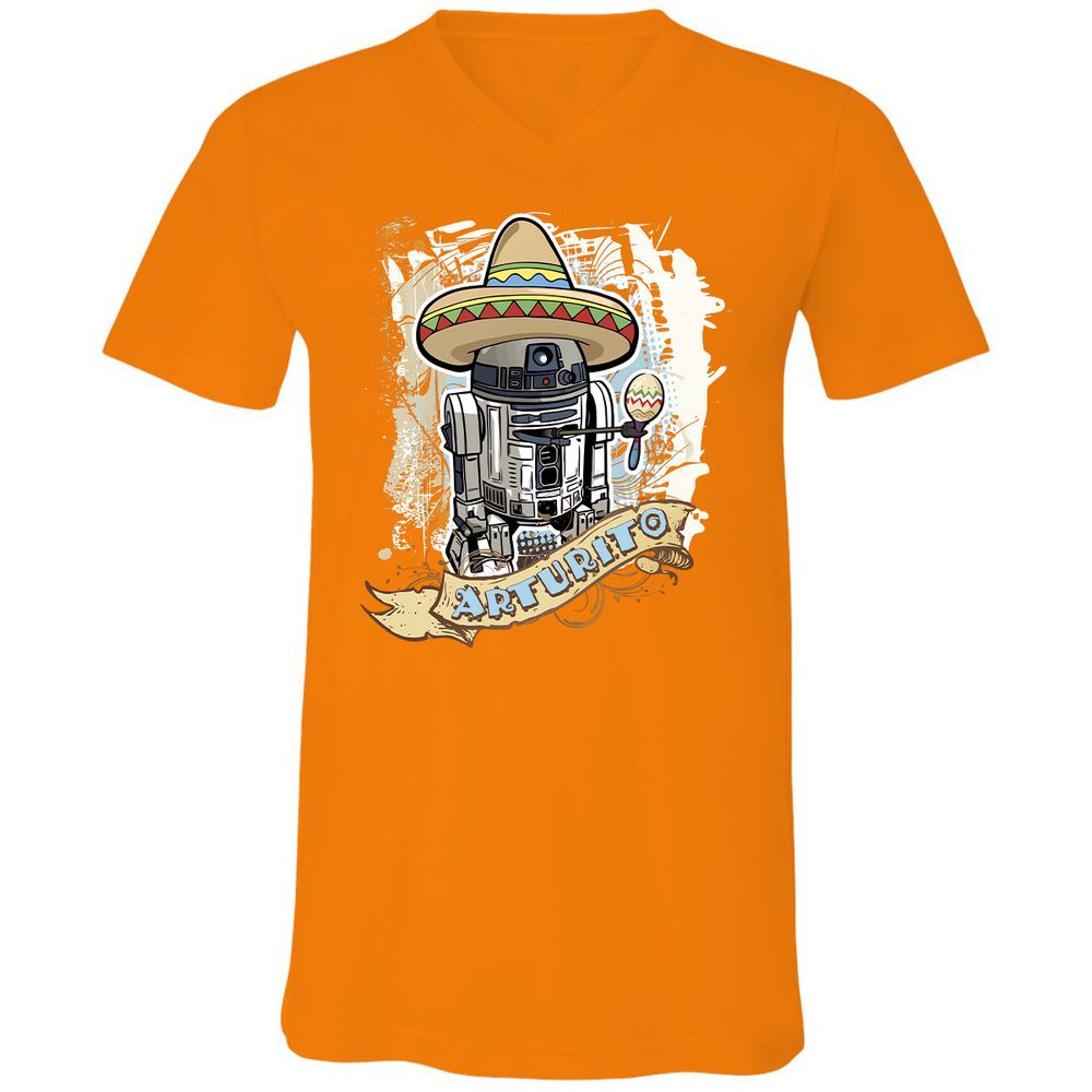 Unisex V-Neck T-Shirt - RU3BUDYA - Orange - 11