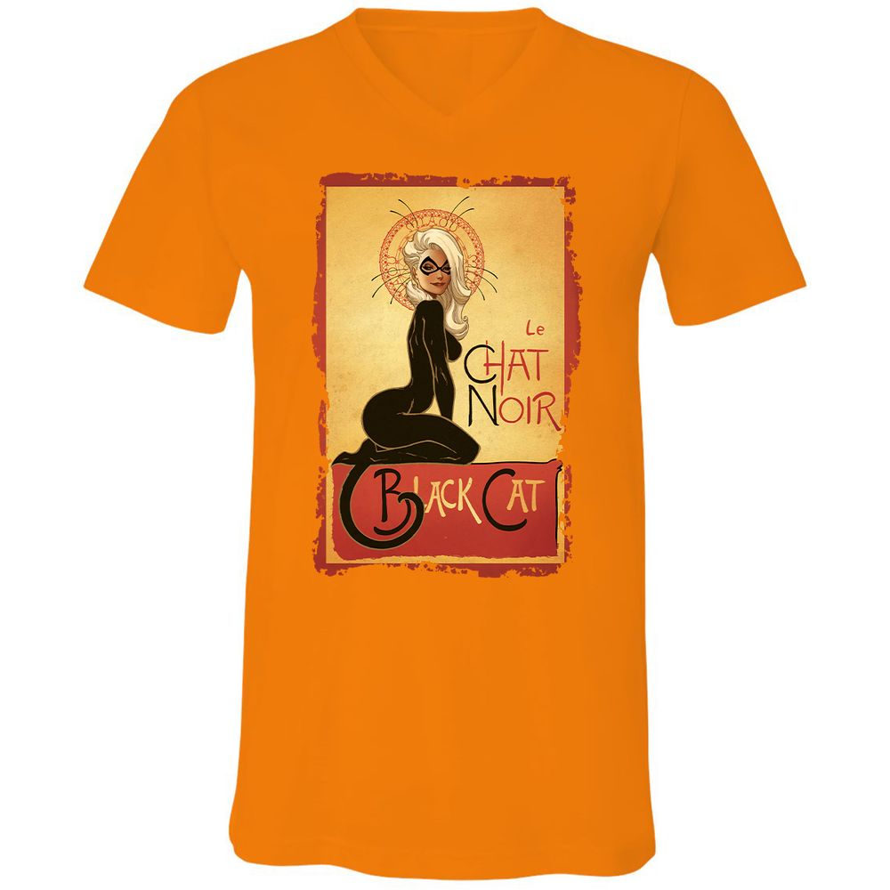 Unisex V-Neck T-Shirt - NPJT5W6F - Orange - 11