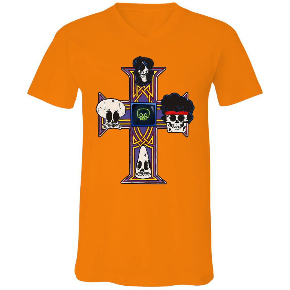 Unisex V-Neck T-Shirt - 33A1F38Y - Orange - 11