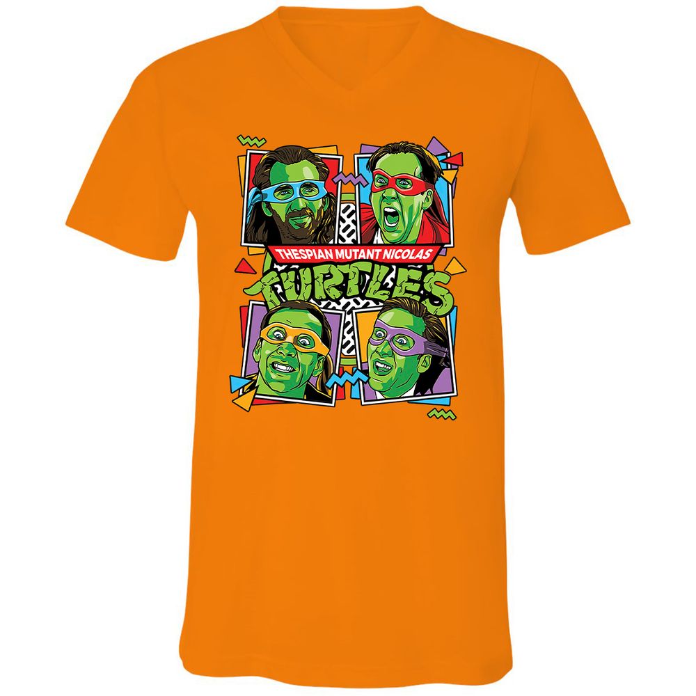 Unisex V-Neck T-Shirt - 5YAXW8UE - Orange - 11