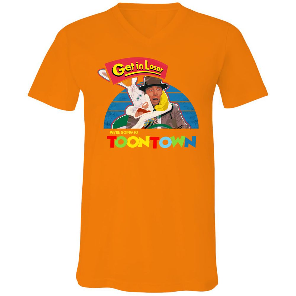 Unisex V-Neck T-Shirt - 4PXMDE5V - Orange - 11