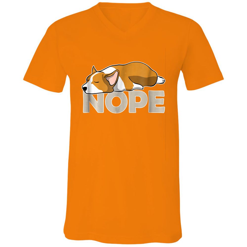 Unisex V-Neck T-Shirt - N6GW8FMP - Orange - 11