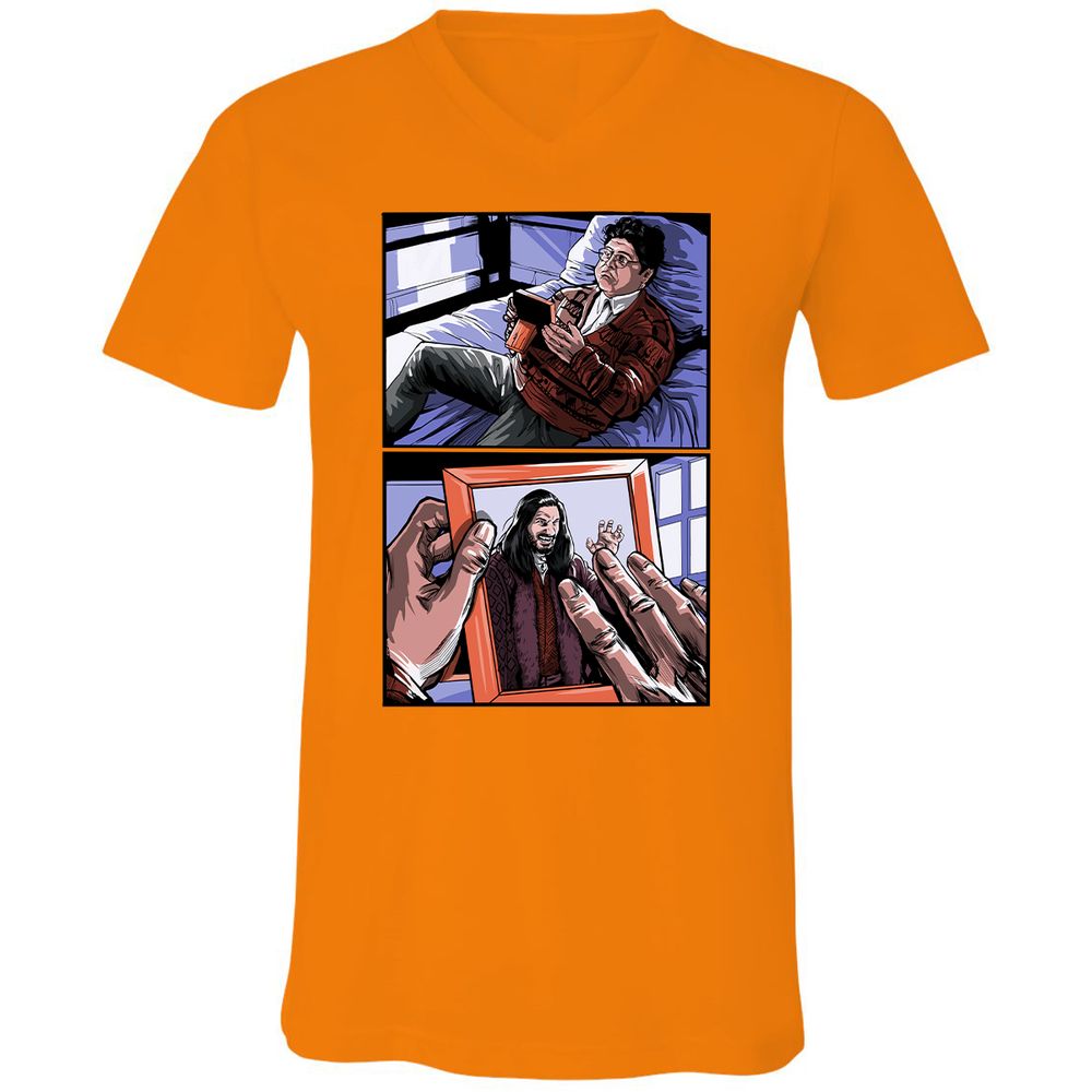 Unisex V-Neck T-Shirt - S8UEUXR5 - Orange - 11