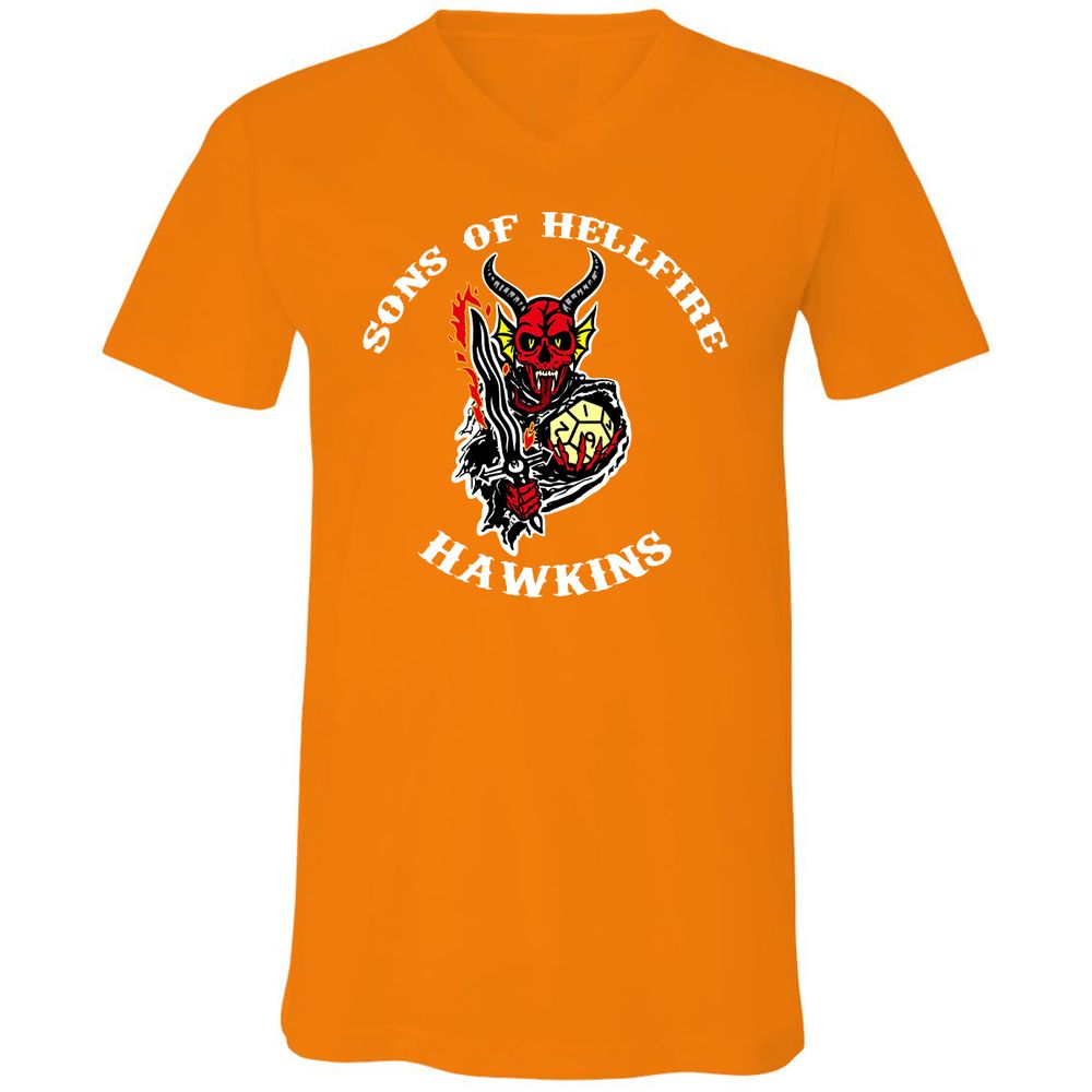 Unisex V-Neck T-Shirt - 4WN6QSTW - Orange - 11