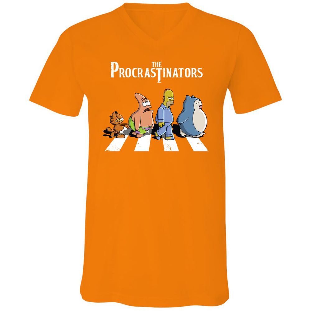 Unisex V-Neck T-Shirt - VEBKHS8K - Orange - 11