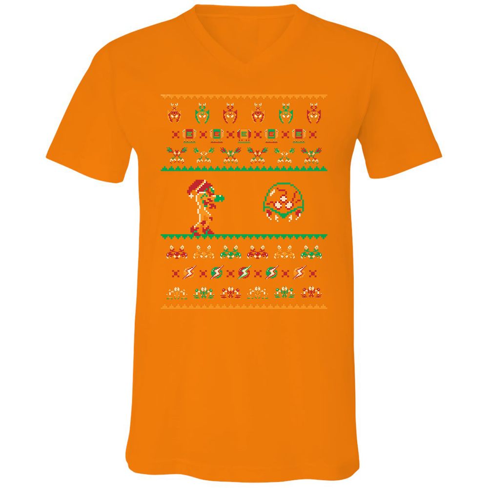 Unisex V-Neck T-Shirt - D5TCENJ3 - Orange - 11