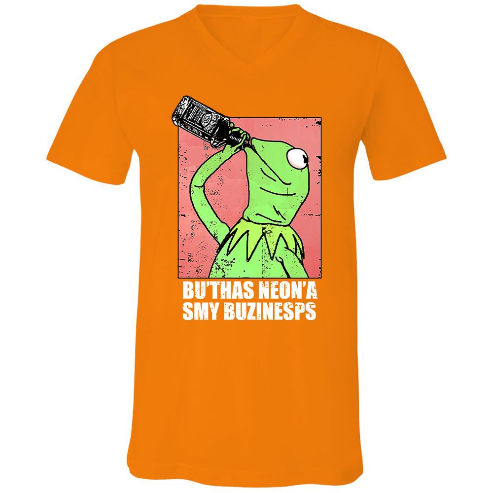 Unisex V-Neck T-Shirt - FFHZYJ9J - Orange - 11