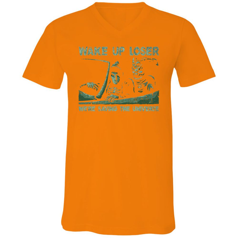 Unisex V-Neck T-Shirt - BUMP5UDE - Orange - 11