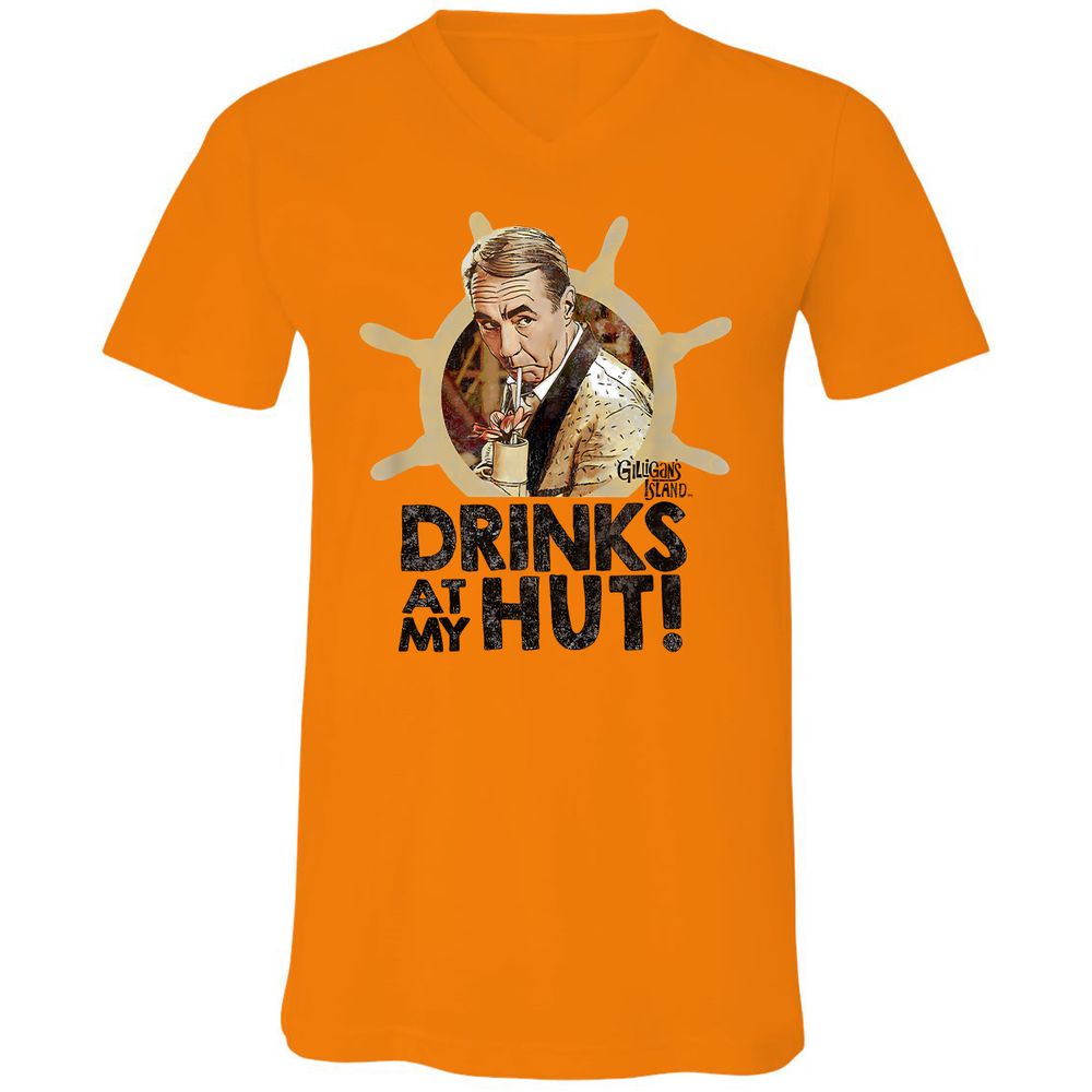 Unisex V-Neck T-Shirt - UD14M7TF - Orange - 11