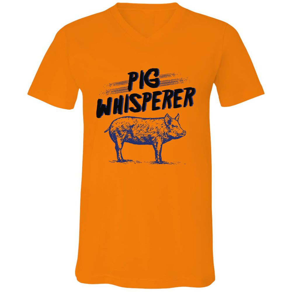 Unisex V-Neck T-Shirt - CKBX3Q35 - Orange - 11