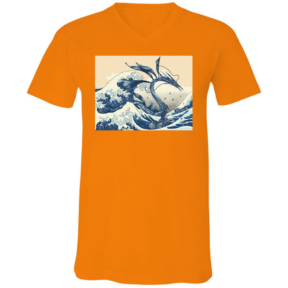 Unisex V-Neck T-Shirt - 6ASM7XRS - Orange - 11