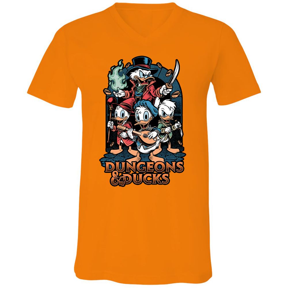 Unisex V-Neck T-Shirt - BSDYLVYT - Orange - 11