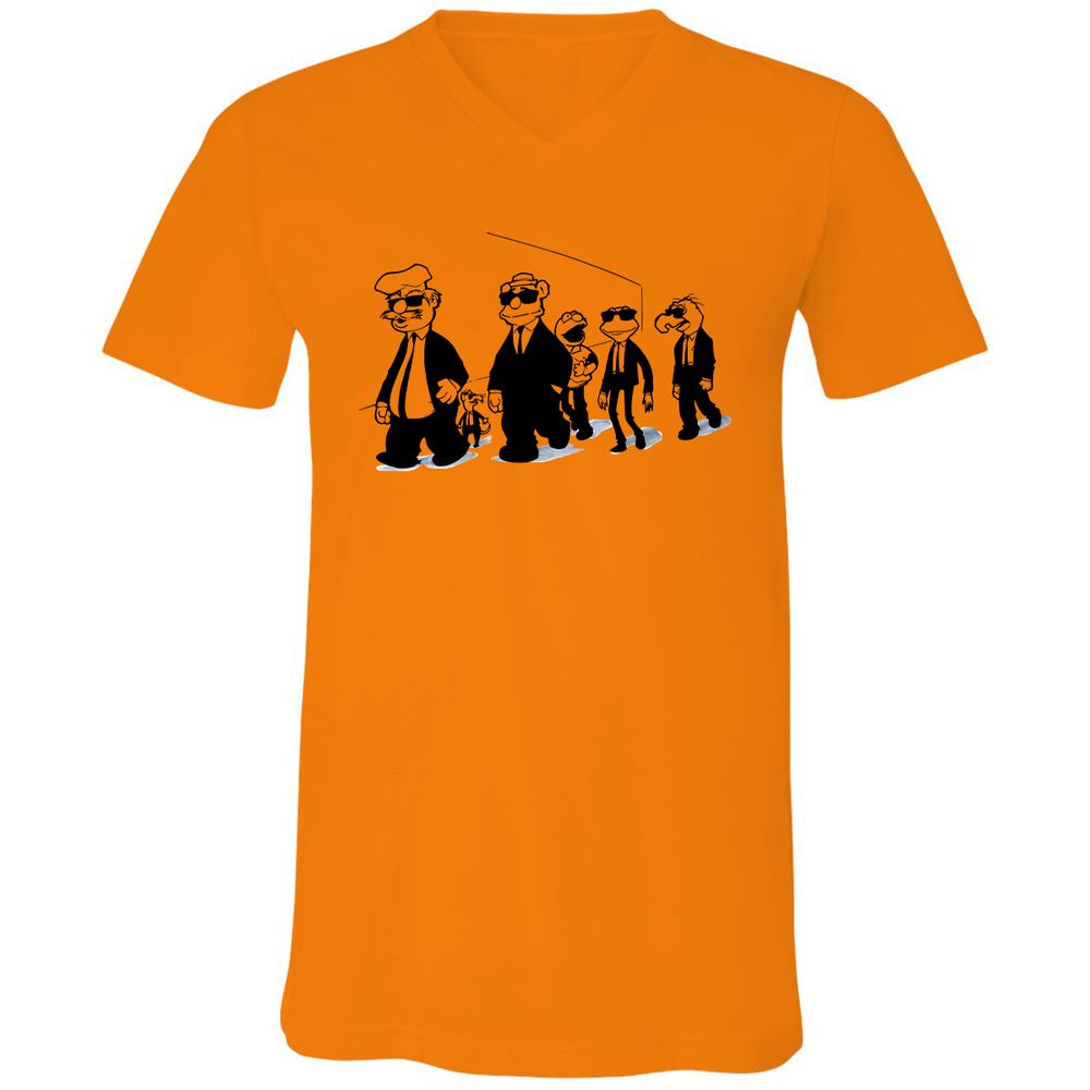 Unisex V-Neck T-Shirt - 8Q43LB3F - Orange - 11