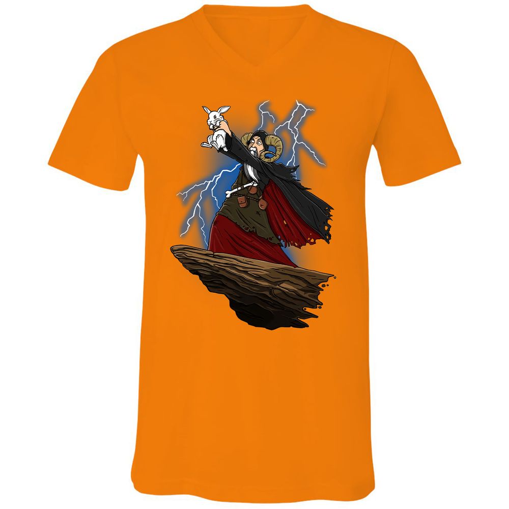 Unisex V-Neck T-Shirt - EZUXKW6N - Orange - 11