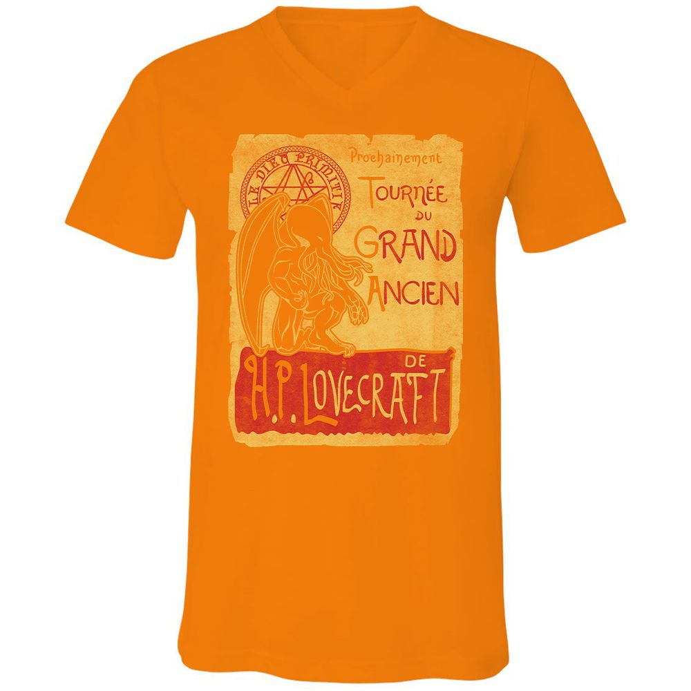 Unisex V-Neck T-Shirt - 8J2CCYD3 - Orange - 11