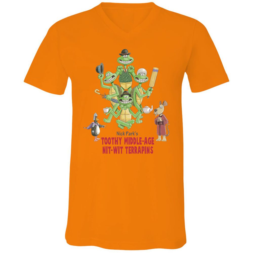 Unisex V-Neck T-Shirt - 3EB1U517 - Orange - 11