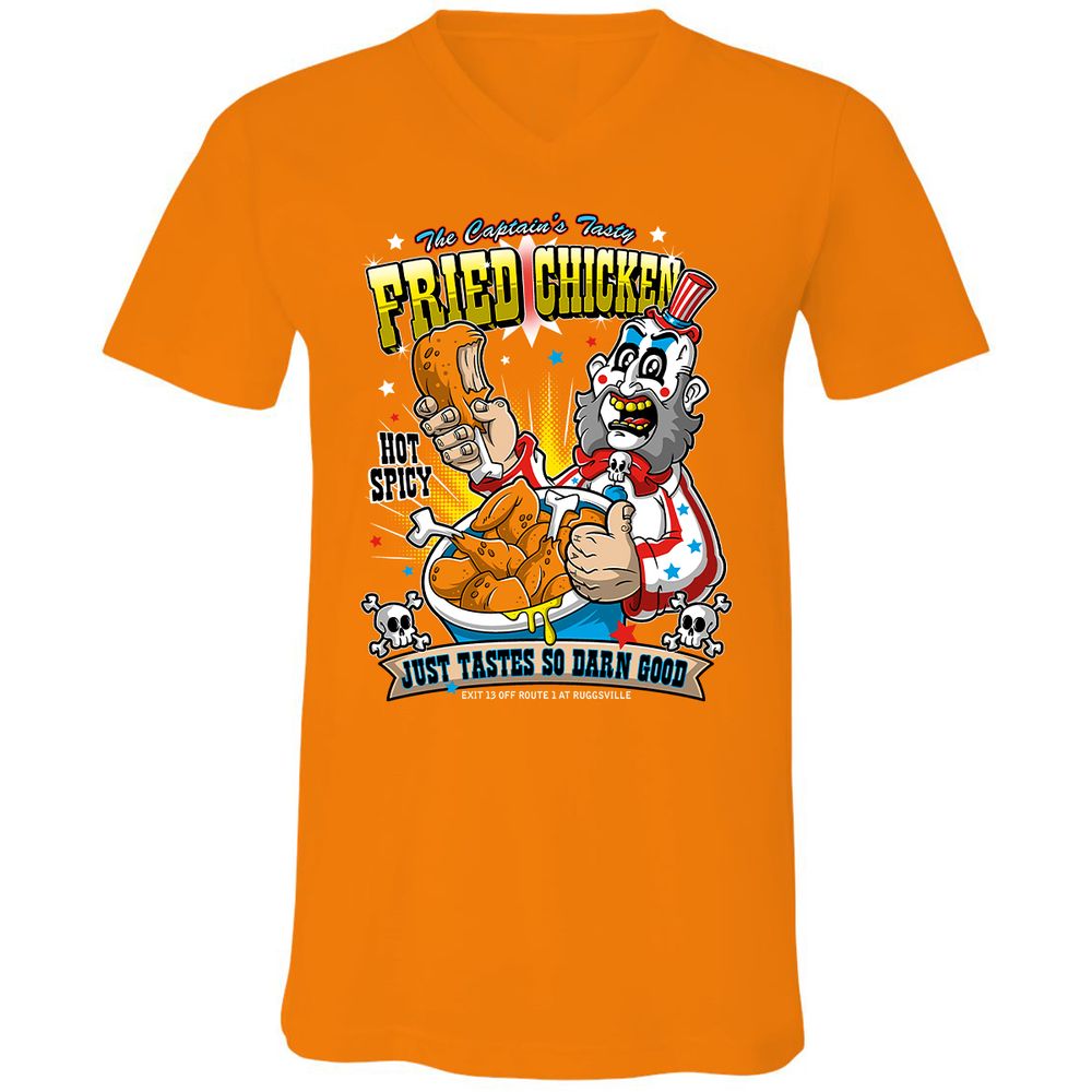 Unisex V-Neck T-Shirt - AFTCLY4Q - Orange - 11