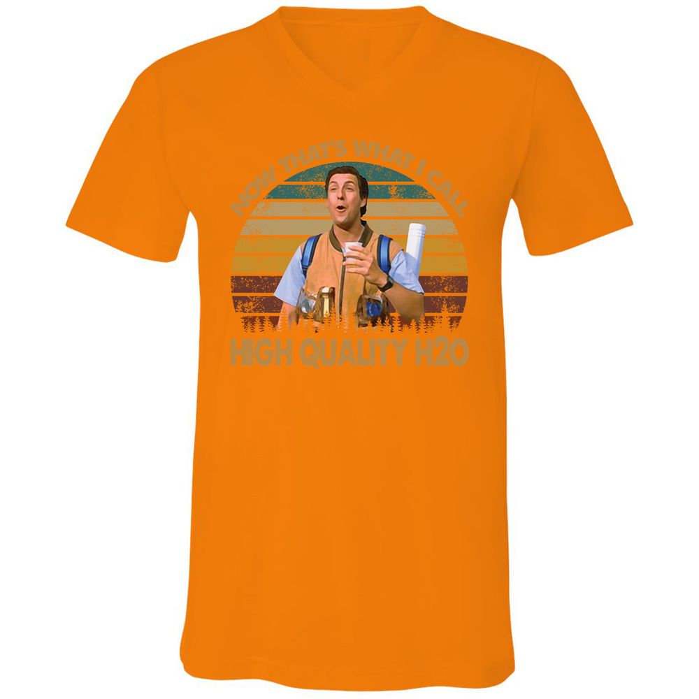 Unisex V-Neck T-Shirt - Z98F54QQ - Orange - 11