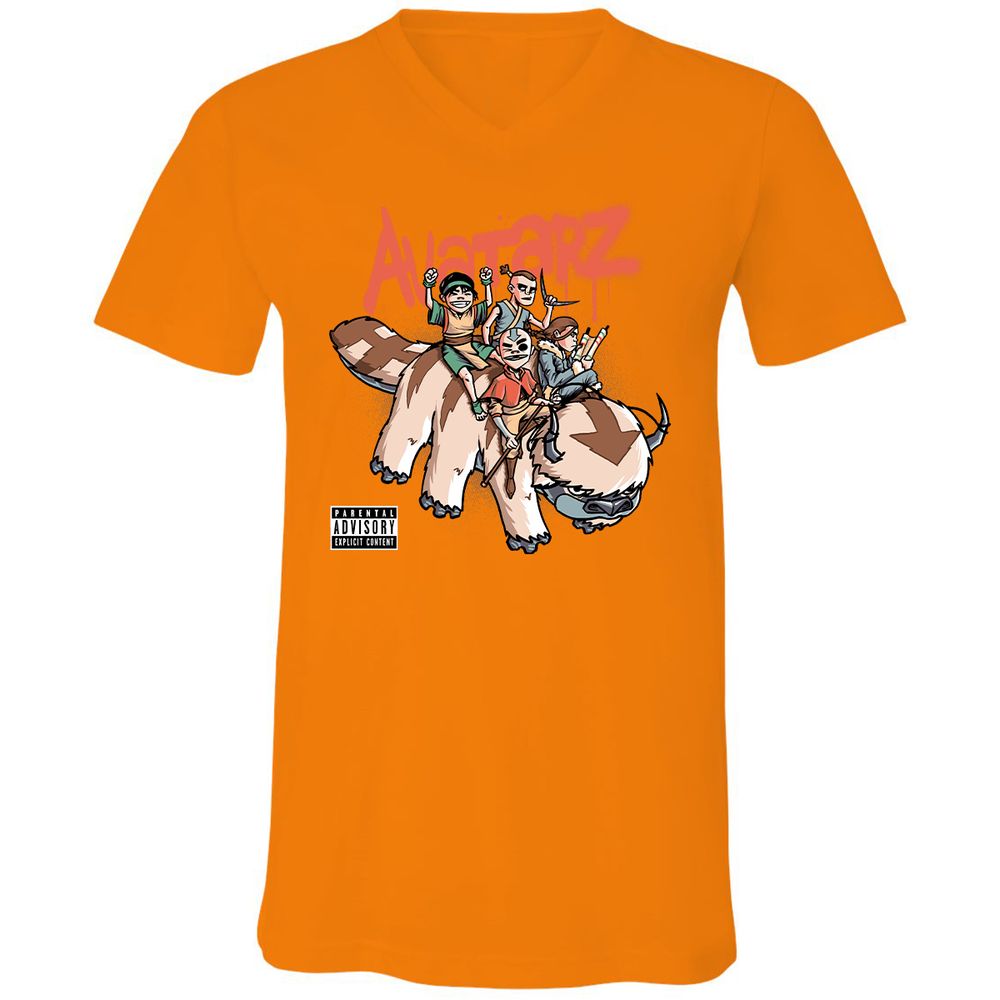 Unisex V-Neck T-Shirt - 6ESGXQNT - Orange - 11