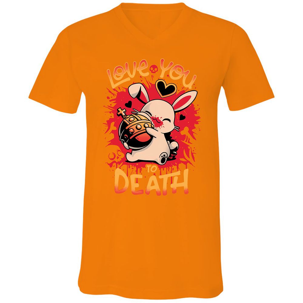 Unisex V-Neck T-Shirt - YKB24ZBM - Orange - 11