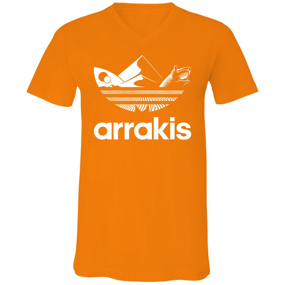 Unisex V-Neck T-Shirt - M6NLU1LR - Orange - 11