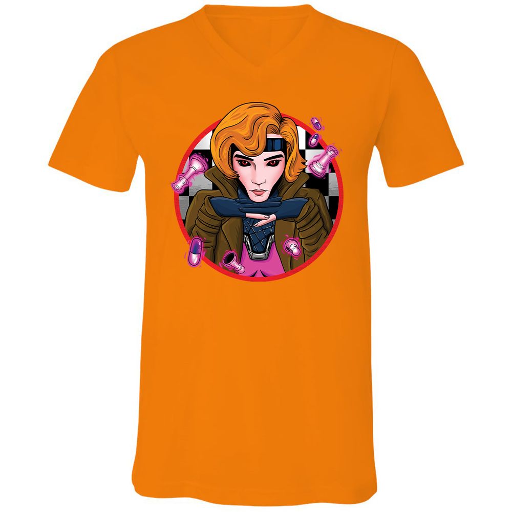 Unisex V-Neck T-Shirt - P7TFFMAP - Orange - 11
