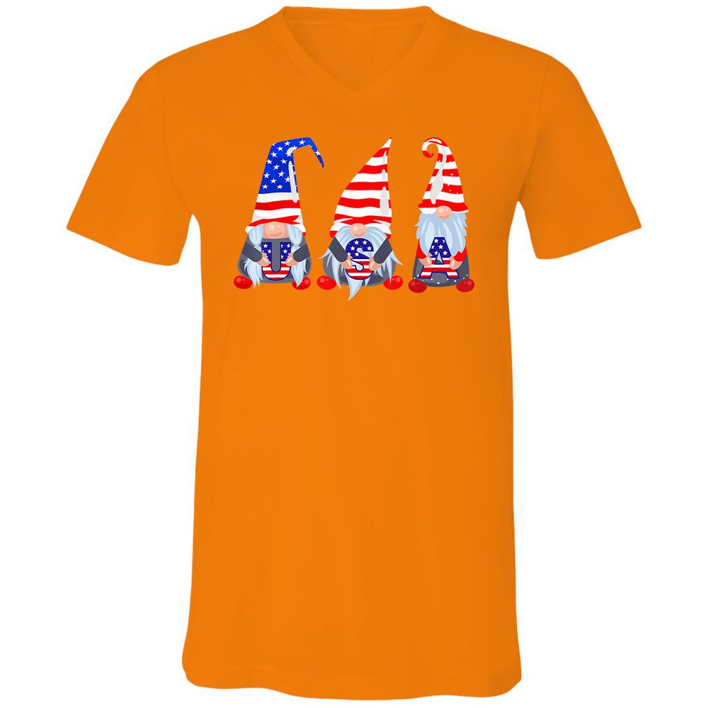 Unisex V-Neck T-Shirt - 61P5TJAD - Orange - 11