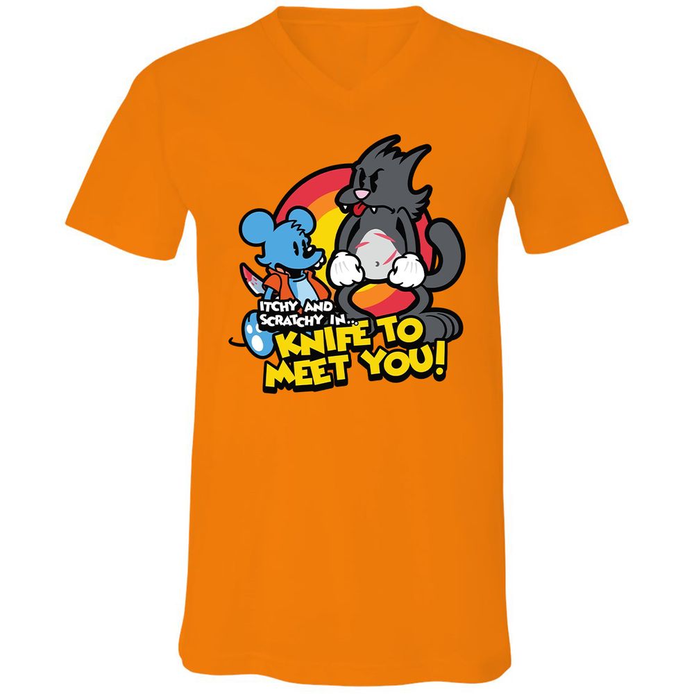 Unisex V-Neck T-Shirt - N5PSWQ13 - Orange - 11