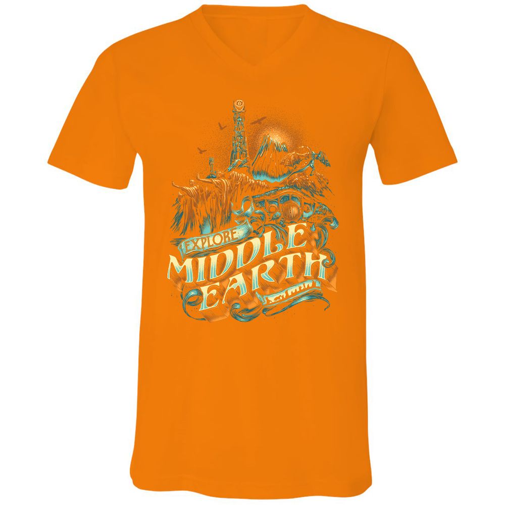 Unisex V-Neck T-Shirt - GPWNLLCR - Orange - 11