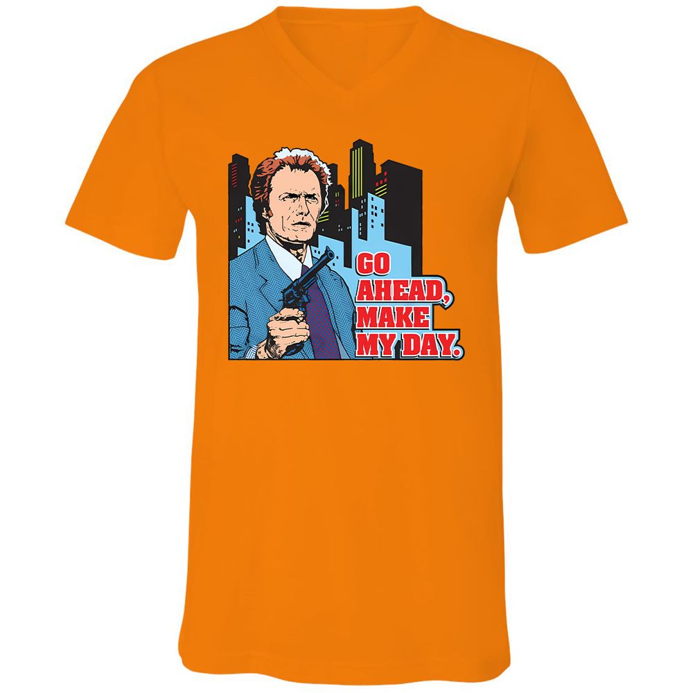 Unisex V-Neck T-Shirt - 8HYCGDWJ - Orange - 11