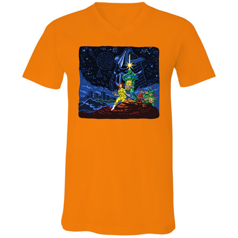 Unisex V-Neck T-Shirt - 9D8XMWLG - Orange - 11