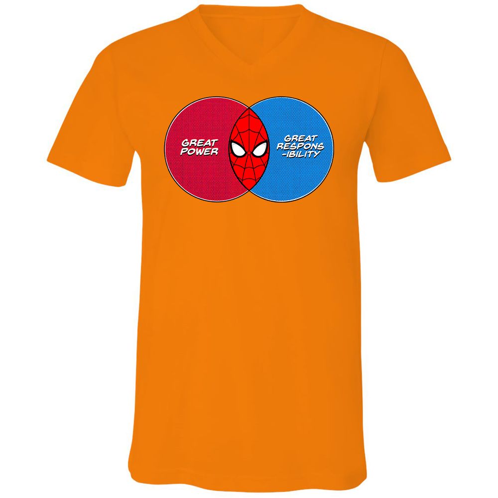 Unisex V-Neck T-Shirt - CLXW9Q4P - Orange - 11