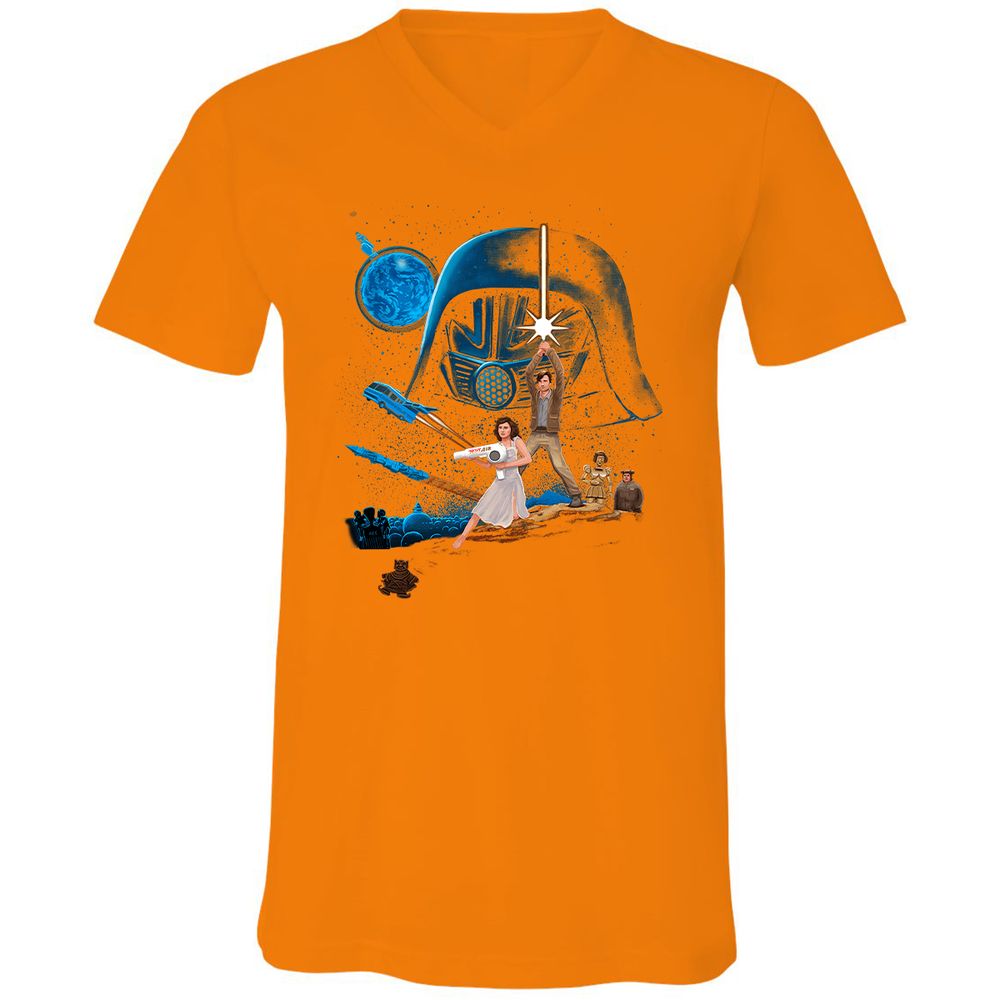 Unisex V-Neck T-Shirt - VY6YZ6CN - Orange - 11