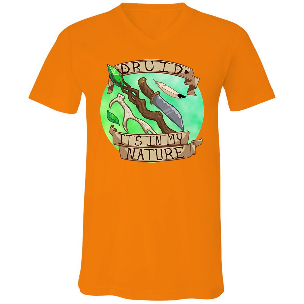 Unisex V-Neck T-Shirt - FEFQDBG5 - Orange - 11