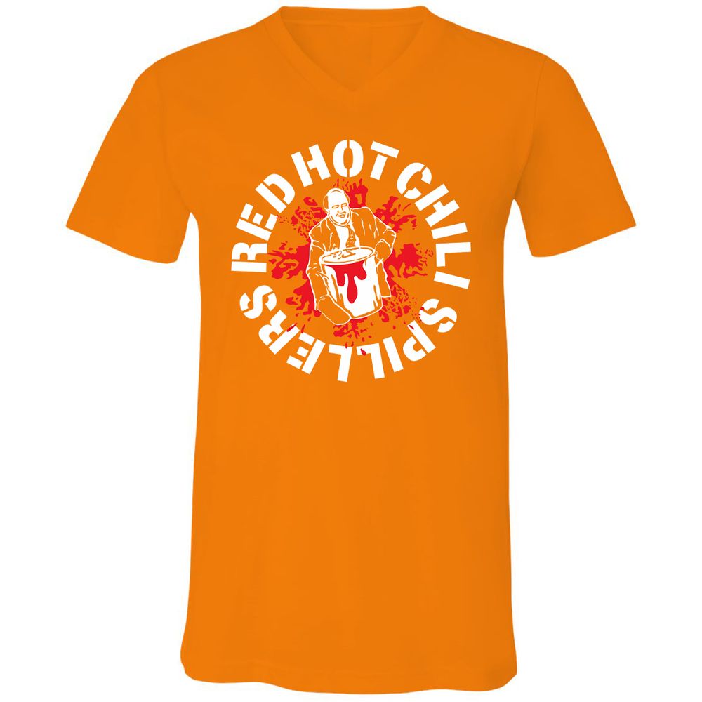 Unisex V-Neck T-Shirt - 8PHQ6CLJ - Orange - 11