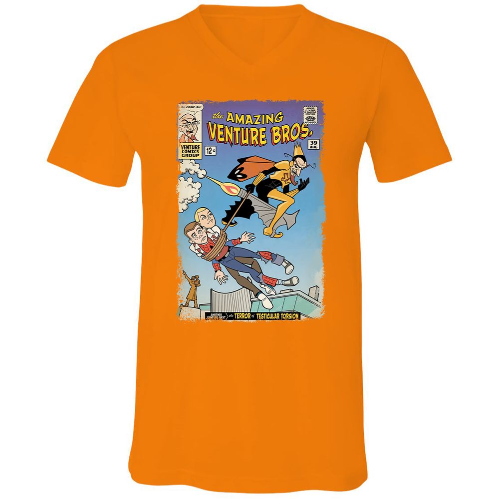 Unisex V-Neck T-Shirt - DEQQB54C - Orange - 11