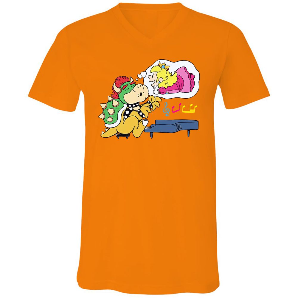Unisex V-Neck T-Shirt - T8YECF72 - Orange - 11