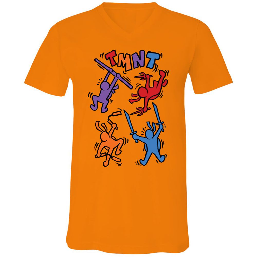 Unisex V-Neck T-Shirt - XPPCFY9W - Orange - 11