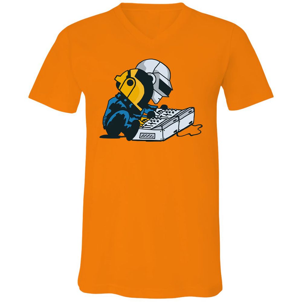 Unisex V-Neck T-Shirt - K37S9GT4 - Orange - 11
